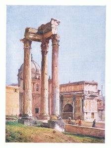 The Temple of Vespasian, from the Portico of the Dii Consentes